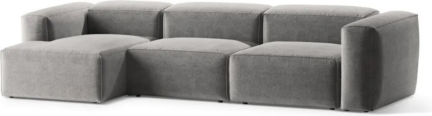 Világosszürke sarokkanapé (bal oldali-heverő résszel) Bergamo – Cosmopolitan Design