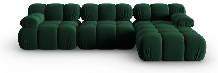 Zöld bársony kanapé 285 cm Bellis – Micadoni Home
