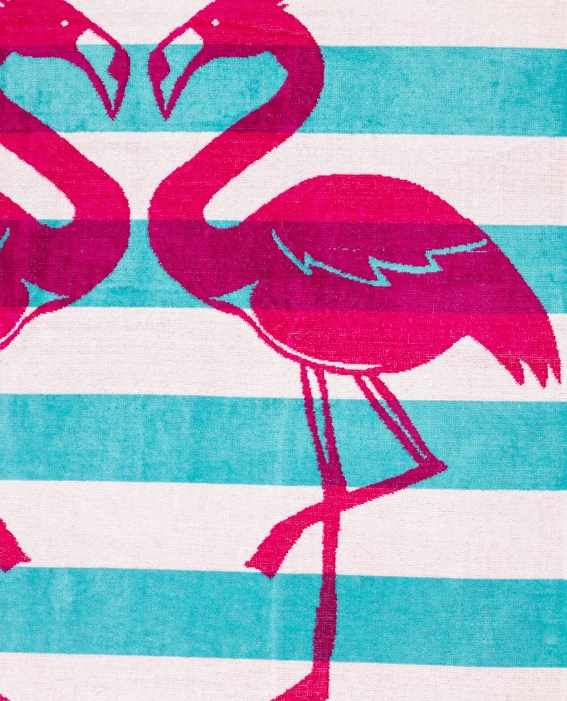 FLAMINGO GOLD Strandtörölköző türkiz 165x90cm