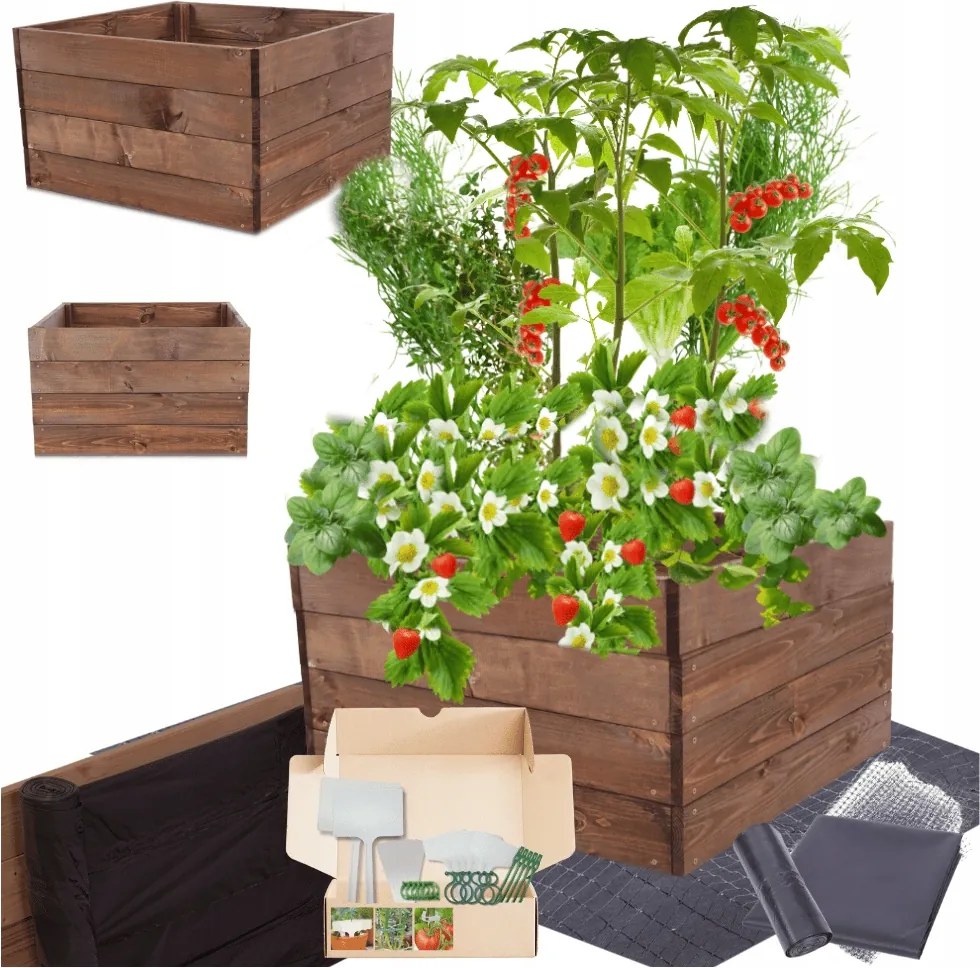 Ágyás magasított zöldséges láda virágtartó impregnáló 36x80x80