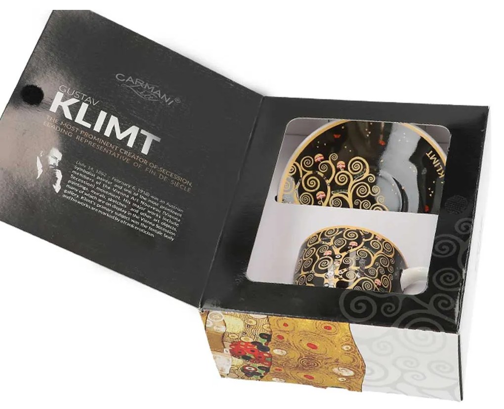 Klimt porcelán eszpresszó kávés csésze 80 ml Életfa