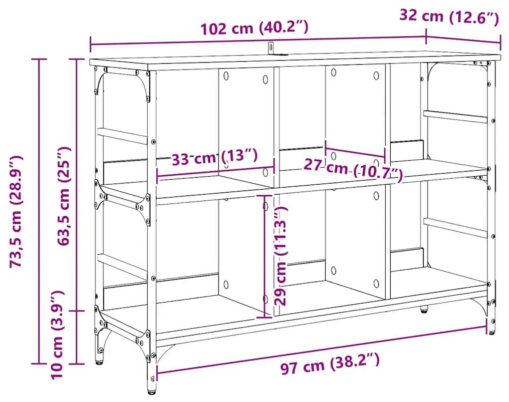 Széf Fekete 102 x 32 x 73.5 cm Faanyag