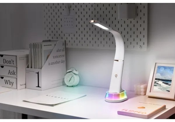 Immax 08973L - CORELLA LED RGB asztali lámpa, 7W, 12V, fekete, dimmelhető