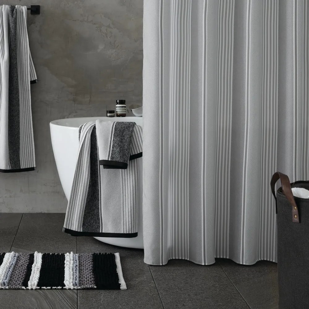 Zuhanyfüggöny 180x180 cm Textured Stripe - Catherine Lansfield