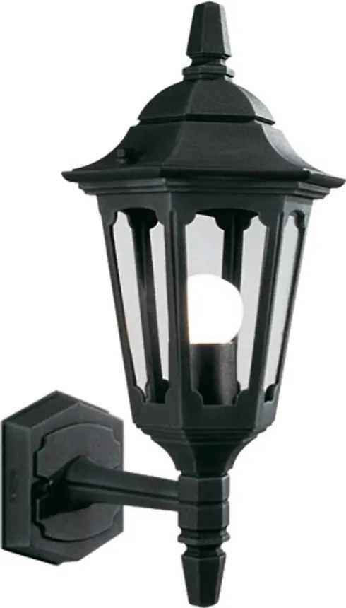 ELSTEAD PRM1-BLACK PARISH Klasszikus Kültéri Fali Lámpa Fekete, Átlátszó E27 IP44