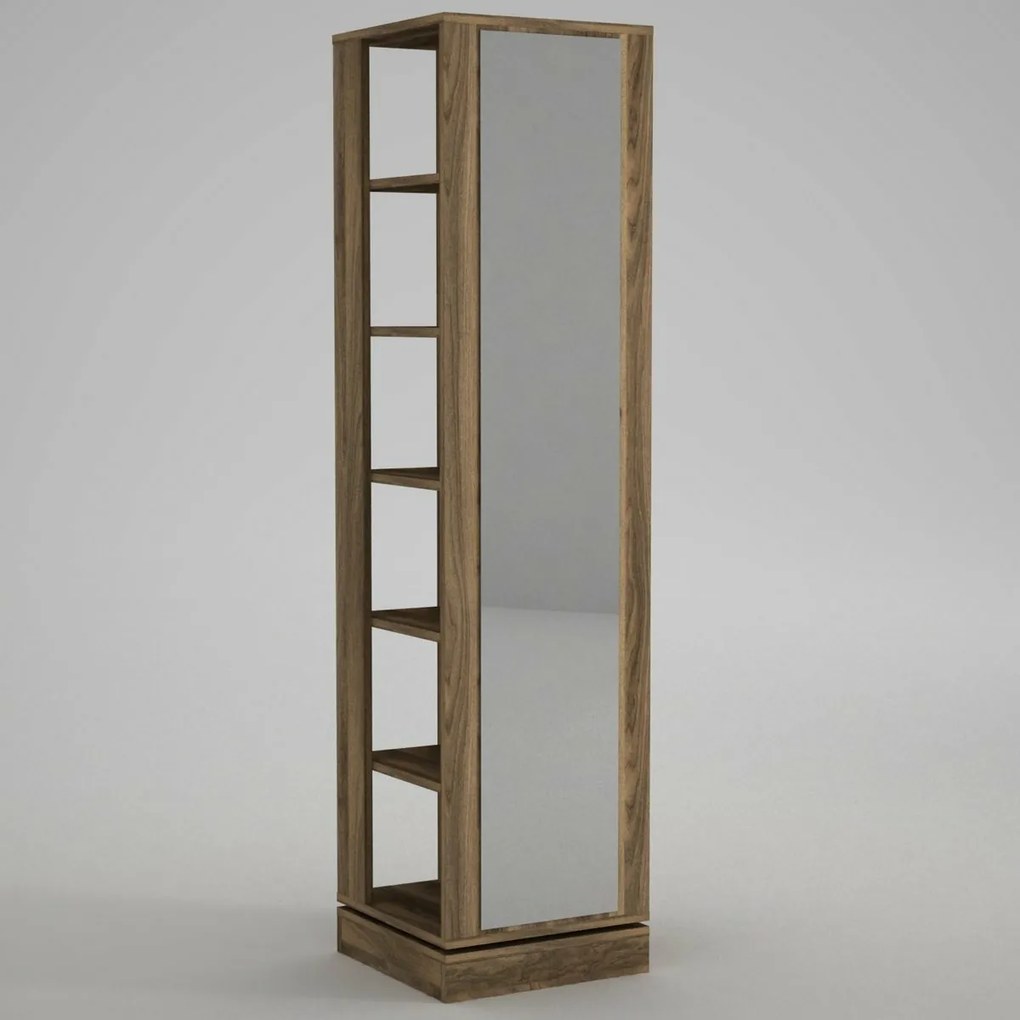 Forgó akasztó tükörrel Roll Walnut