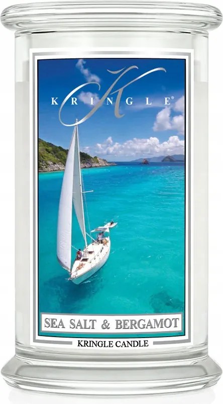 Sea Salt &amp; Bergamot Kringle Candle nagy gyertya két kanóccal (624g)