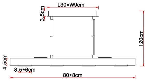 Globo 56247-6HB - LED Csillár zsinóron JOYA 6xLED/5W/230V