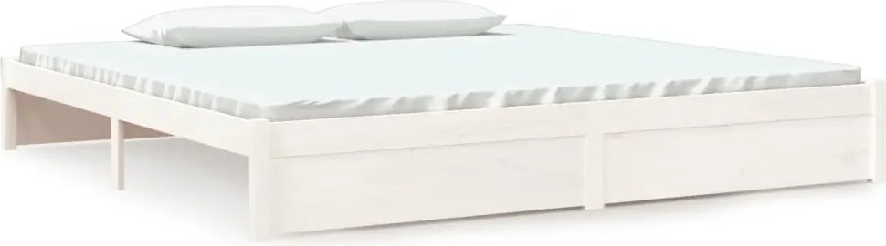 vidaXL fehér tömör fa ágykeret 200x200 cm