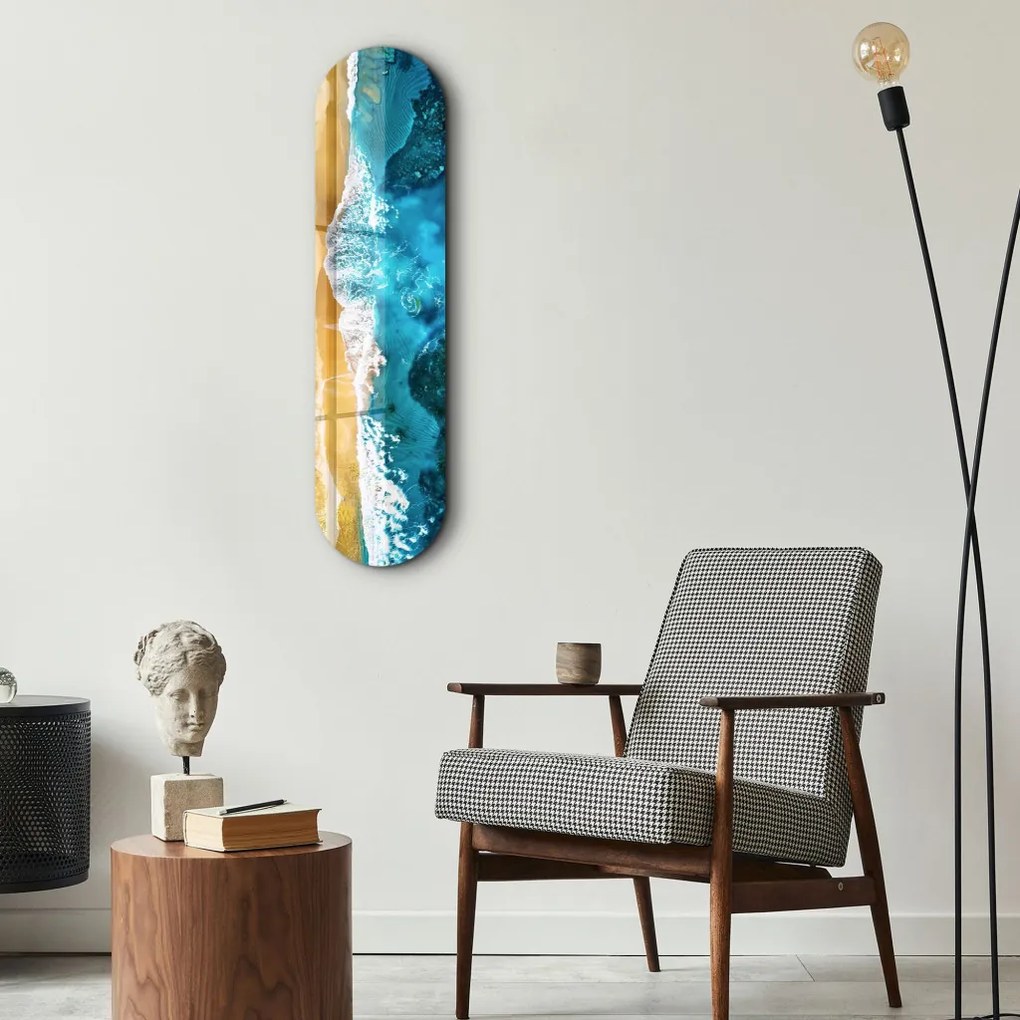Beach edzett üvegkép, 20 x 80 cm