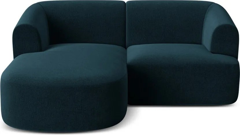 Petróleum színű bársony sarokkanapé (bal oldali-heverő résszel) Campi – Cosmopolitan Design
