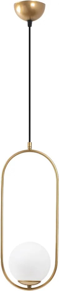 Mudoni MR-837-1 arany fém és üveg függőlámpa, Ø15 cm