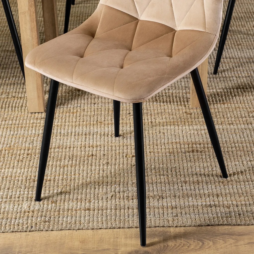 Szék bézs színben, bársony kárpittal ROBIN