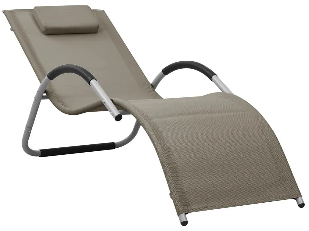 2 db tópszínű-szürke textilén napozóágy