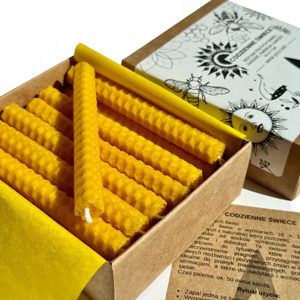 Napi Gyertya Szett Sárga Univerzális 10X1CM 21DB Méhviasz