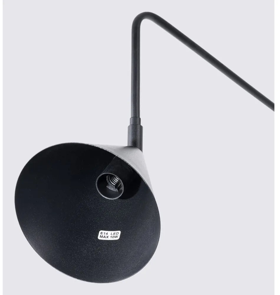 Fekete konnektorhoz csatlakoztatható fali lámpa Zylo – Sollux