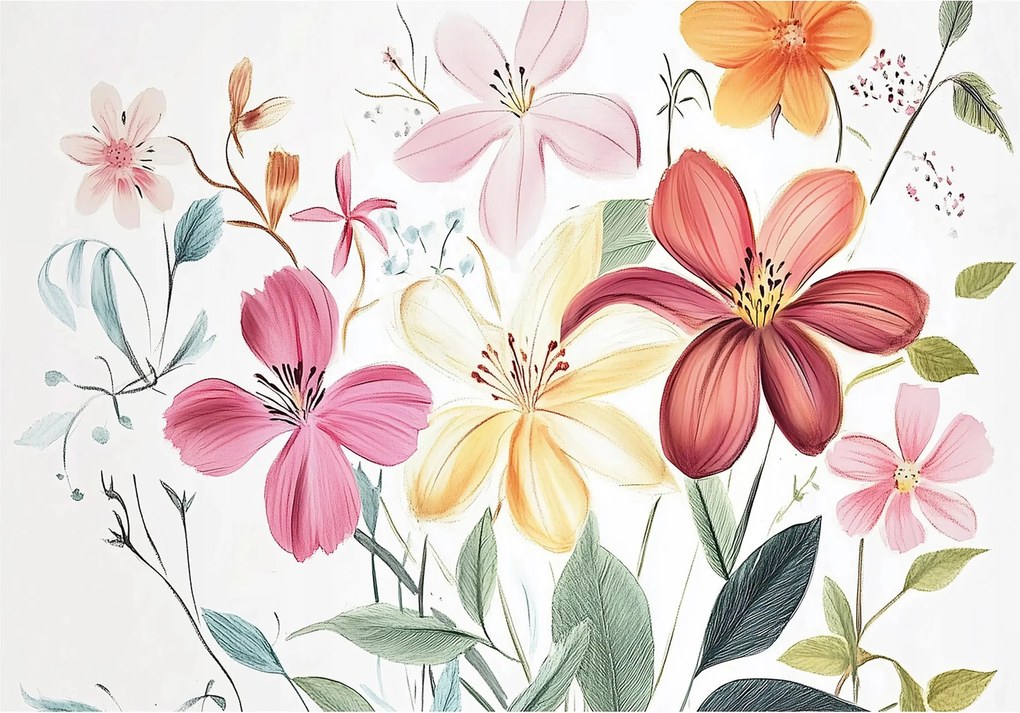 Fotótapéta Levelek Flizelin Virág rét virág fotótapéta ragasztó 415