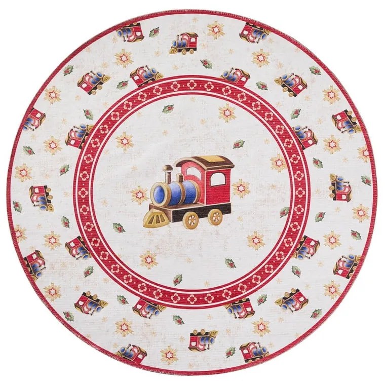 Piros kerek szőnyeg karácsonyi mintával ø 160 cm Toy's Delight Train – Villeroy&amp;Boch