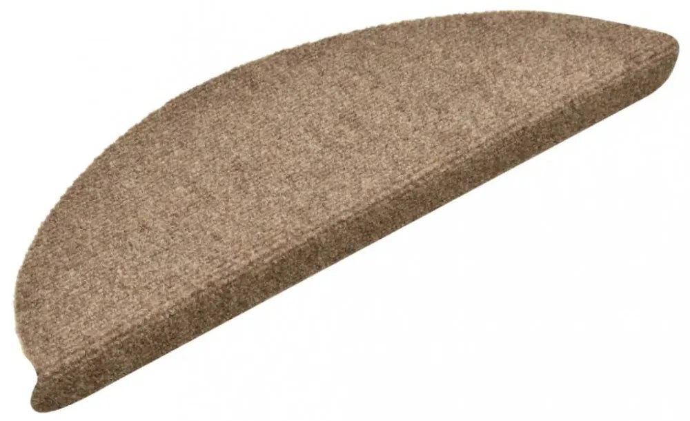 15 db krémszínű tűlyukasztott öntapadó lépcsőszőnyeg 56x17x3 cm
