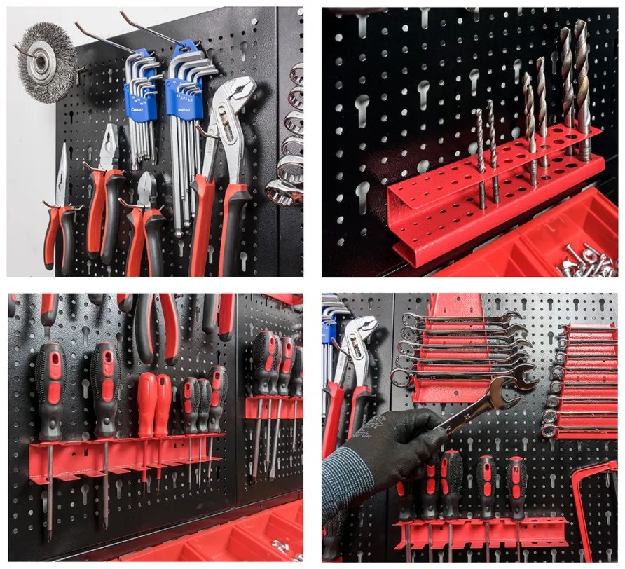 Fém szerszámtartó fal 120x90cm + 30 doboz