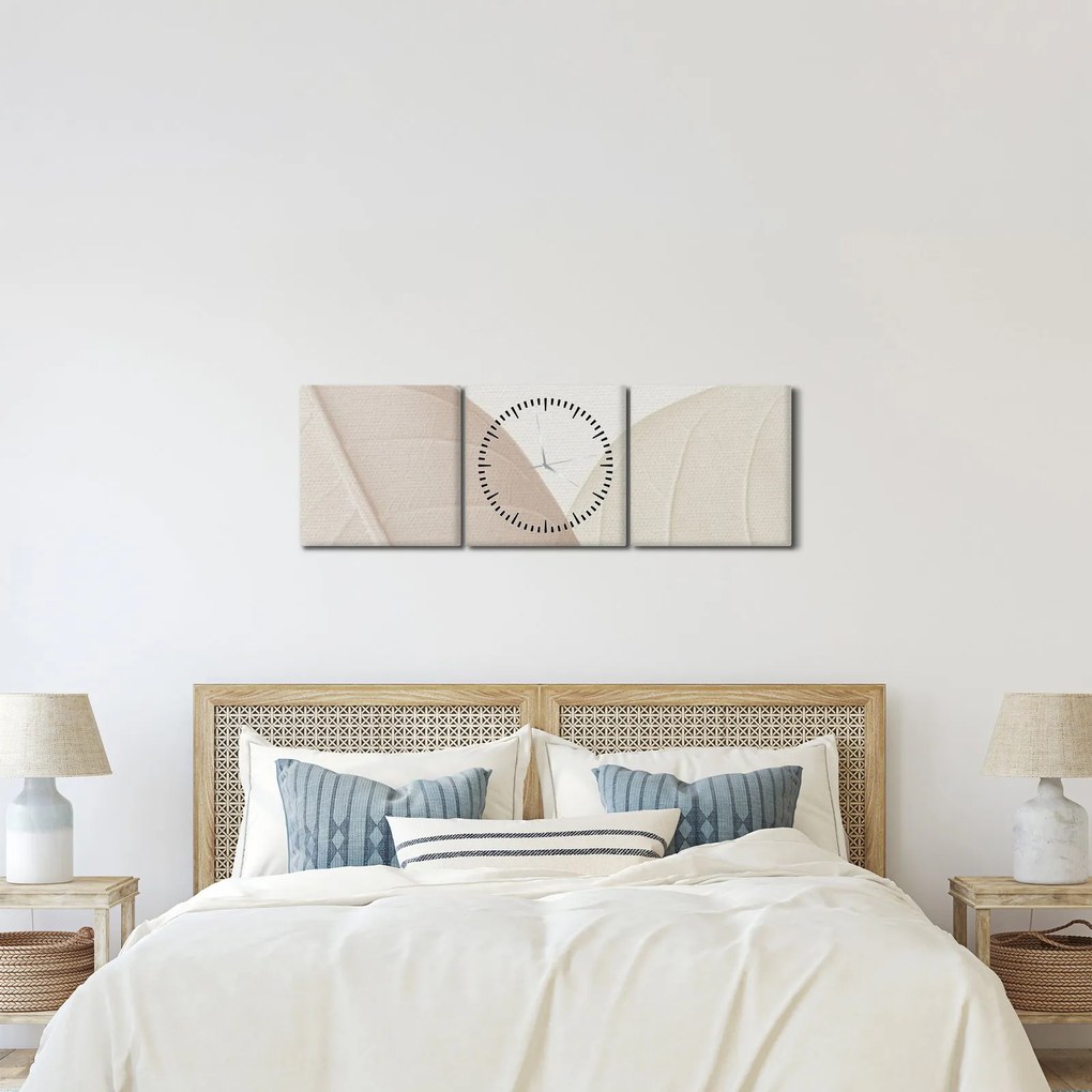 Kép - Texturált levelek (órával) (90x30 cm)