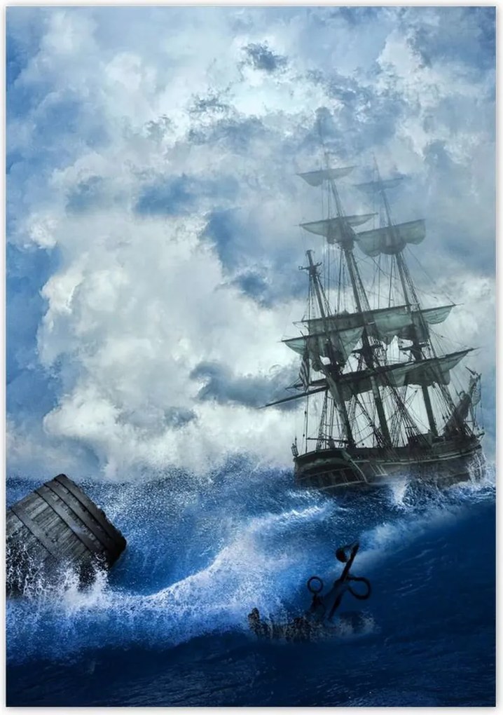 Poszterek 70x100 Vihar Tenger Hajó Tájkép