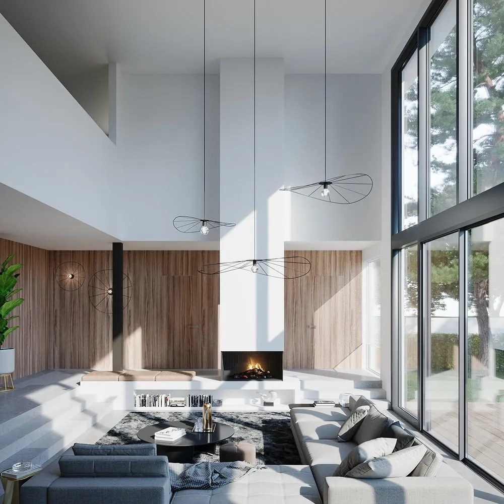 Fekete függőlámpa ø 110 cm Elliot – Sollux