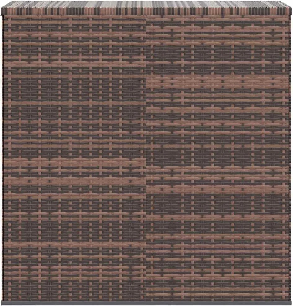 Barna Polyrattan Kerti Párnatartó Doboz 100 X 49 X 103,5 Cm