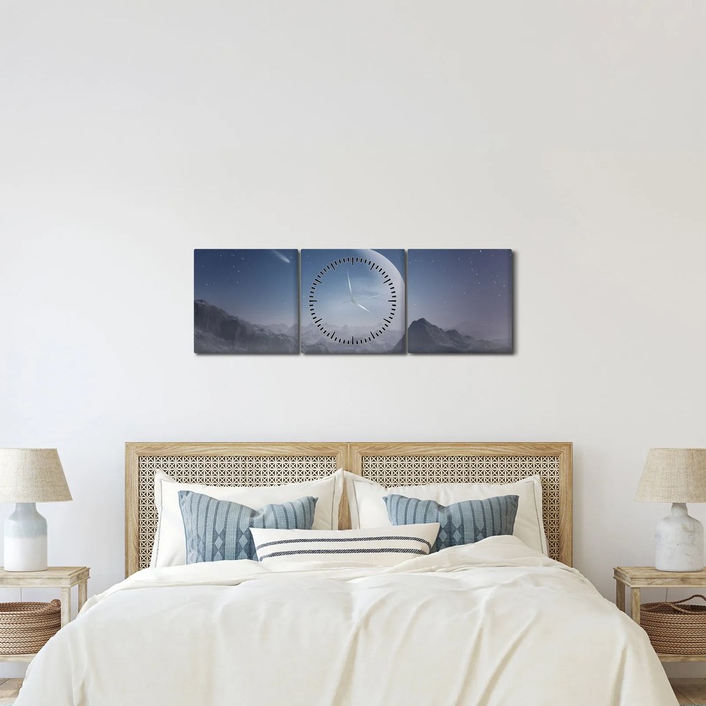 Kép - Ég a a sziklák felett (órával) (90x30 cm)