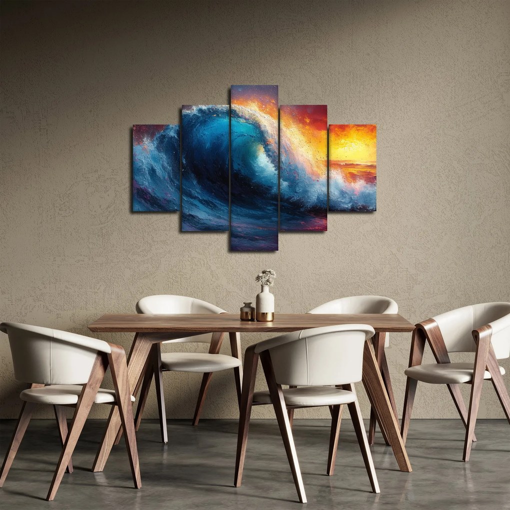Kép - Hullám a naplementében (150x105 cm)