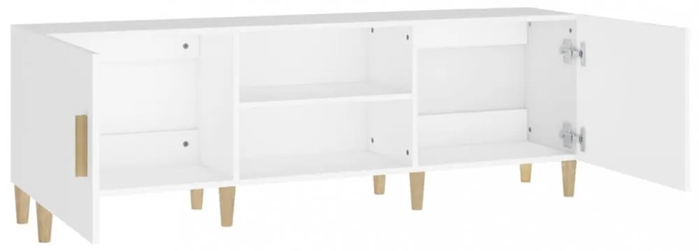 fehér szerelt fa TV-szekrény 150 x 30 x 50 cm