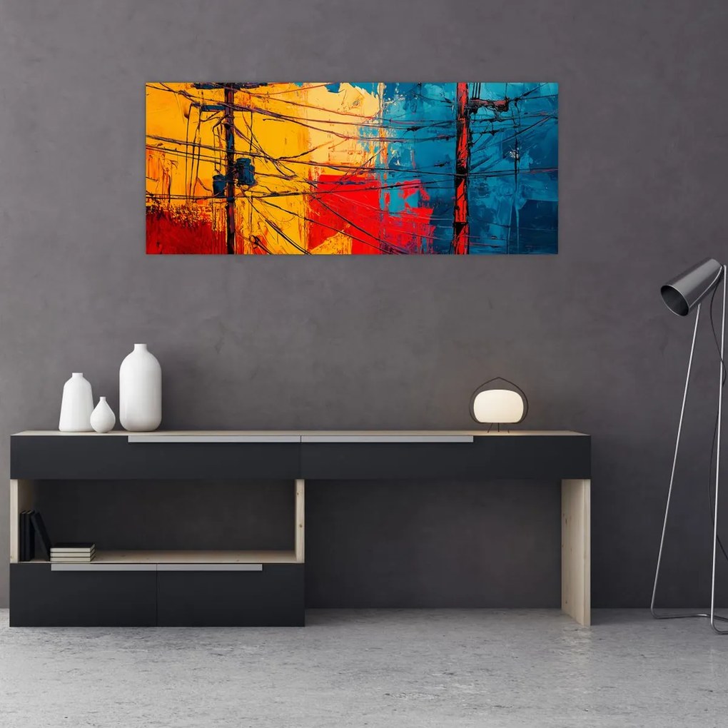 Kép - Absztrakt elektromos vezetékek (120x50 cm)