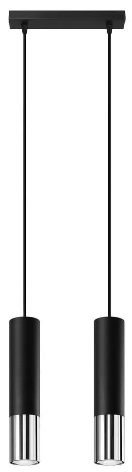 Sollux SL.0941 - Csillár zsinóron LOOPEZ 2xGU10/10W/230V fekete/króm