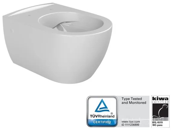 CeraStyle CITY fali WC - perem nélküli - rimless - rejtett szerelésű - 53 cm