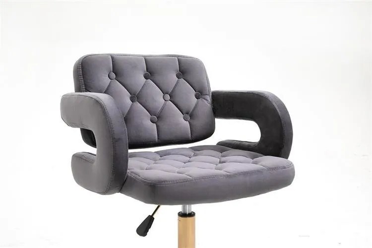 HR8403K Grafit modern velúr szék arany lábbal