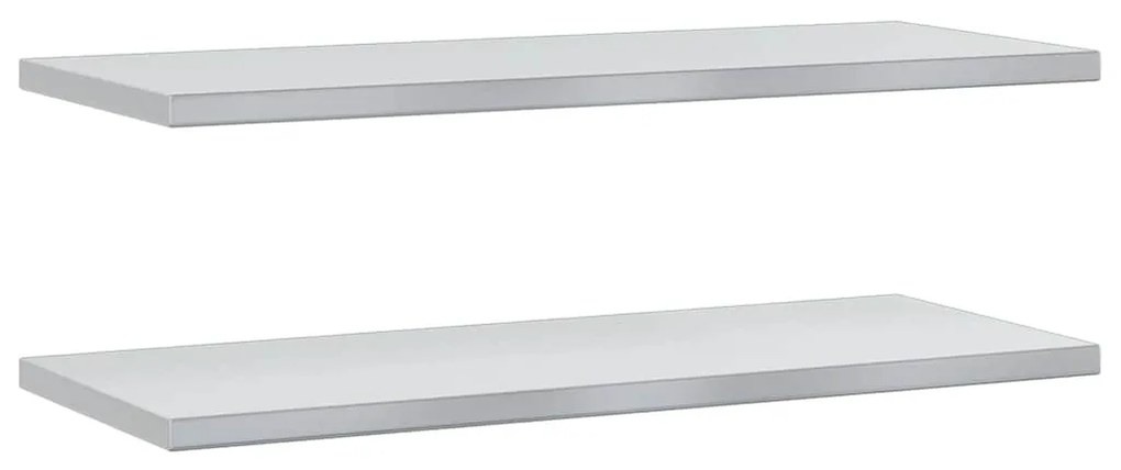 2 db ezüstszínű rozsdamentes acél fali polc 100 x 40 x 3 cm