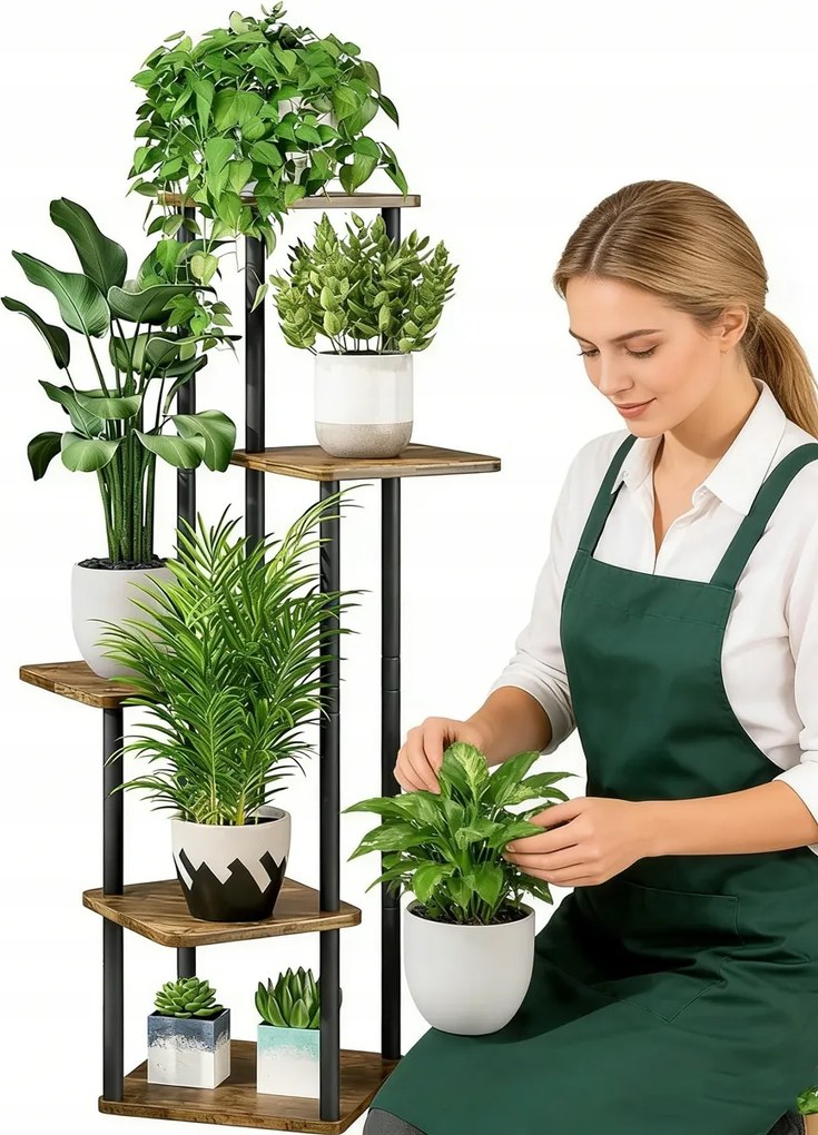 5 szintes virágágyás fém virágtartó polc állvány