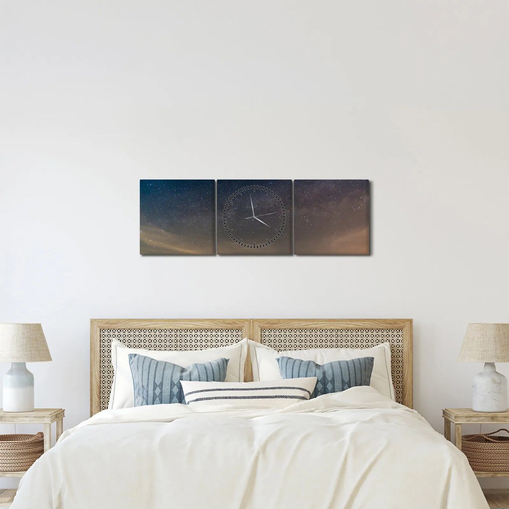 Éjszakai égbolt képe (órával) (90x30 cm)