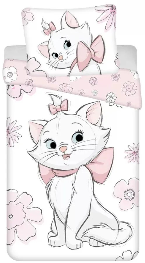Disney Marie Flowers ágyneműhuzat 140×200cm, 70×90 cm