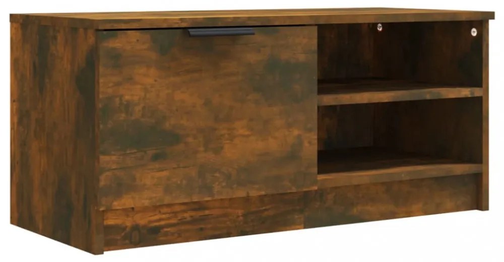 2 db füstös tölgy színű szerelt fa TV-szekrény 80x35x36,5 cm