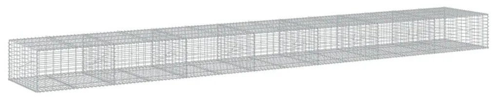 horganyzott vas gabion kosár fedéllel 700 x 100 x 50 cm