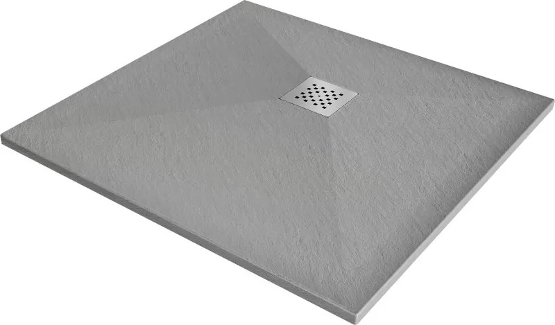 Mexen Stone+ kompozit négyzet zuhanytálca 100 x 100 cm, szürke-beton - 44611010