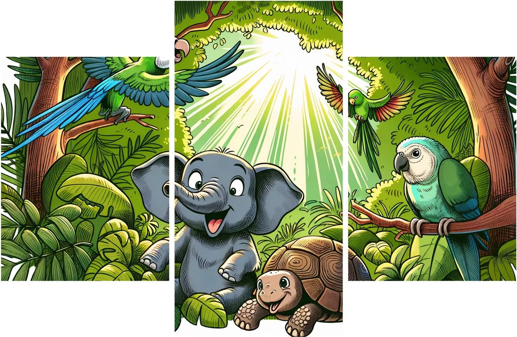 Kép - Vidám állatkák (90x60 cm)