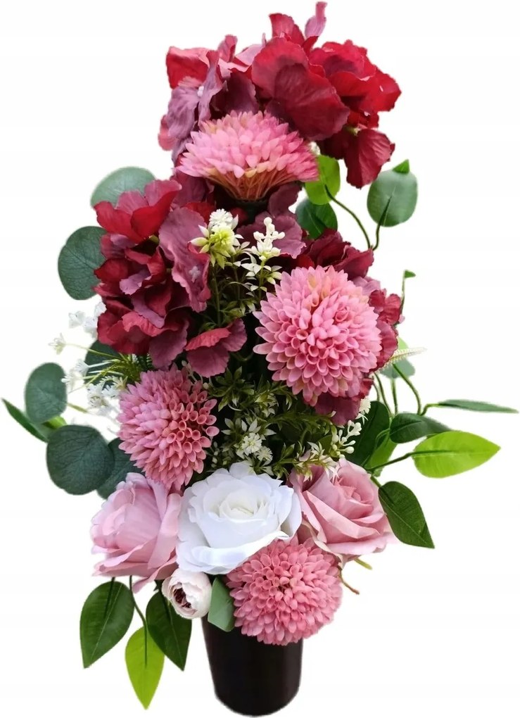 Virágcsokor Vázába Temetőbe, Sírra Művirág Kompozíció Premium!