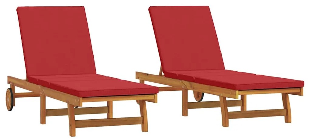 vidaXL Napozó 2-személy 2 pcs Barna Tömör Akácfa