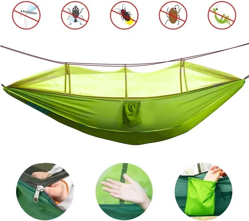 Kültéri függőágy rovarhálóval - olivazöld