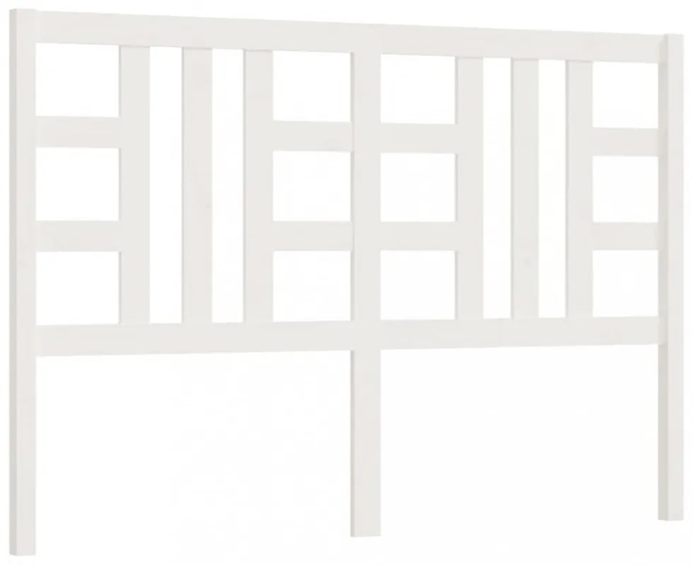 fehér tömör fenyőfa ágyfejtámla 126 x 4 x 100 cm