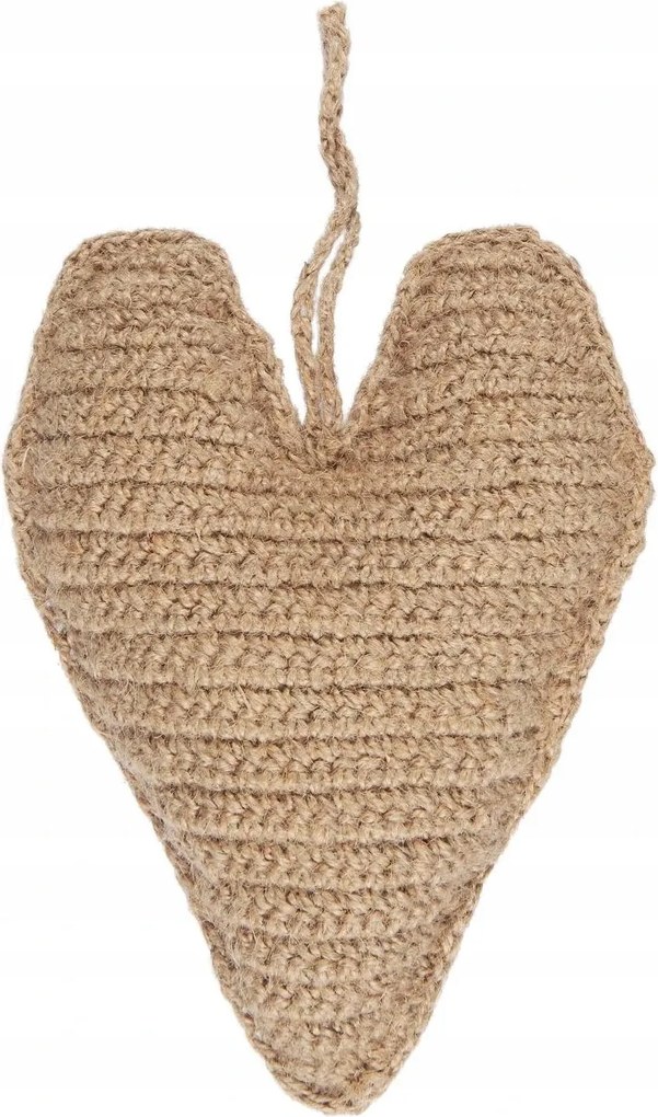 Horgolt juta szív Cordis 19 cm