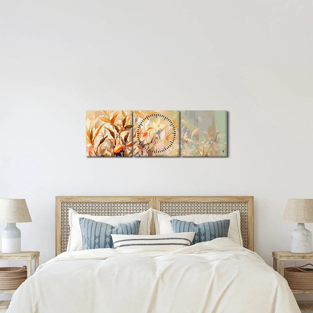 Kép - Festett növények (órával) (90x30 cm)