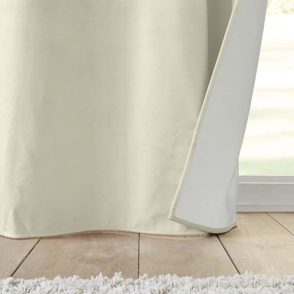Krémszínű bársony termo függöny 140x260 cm Polarchic – douceur d'intérieur